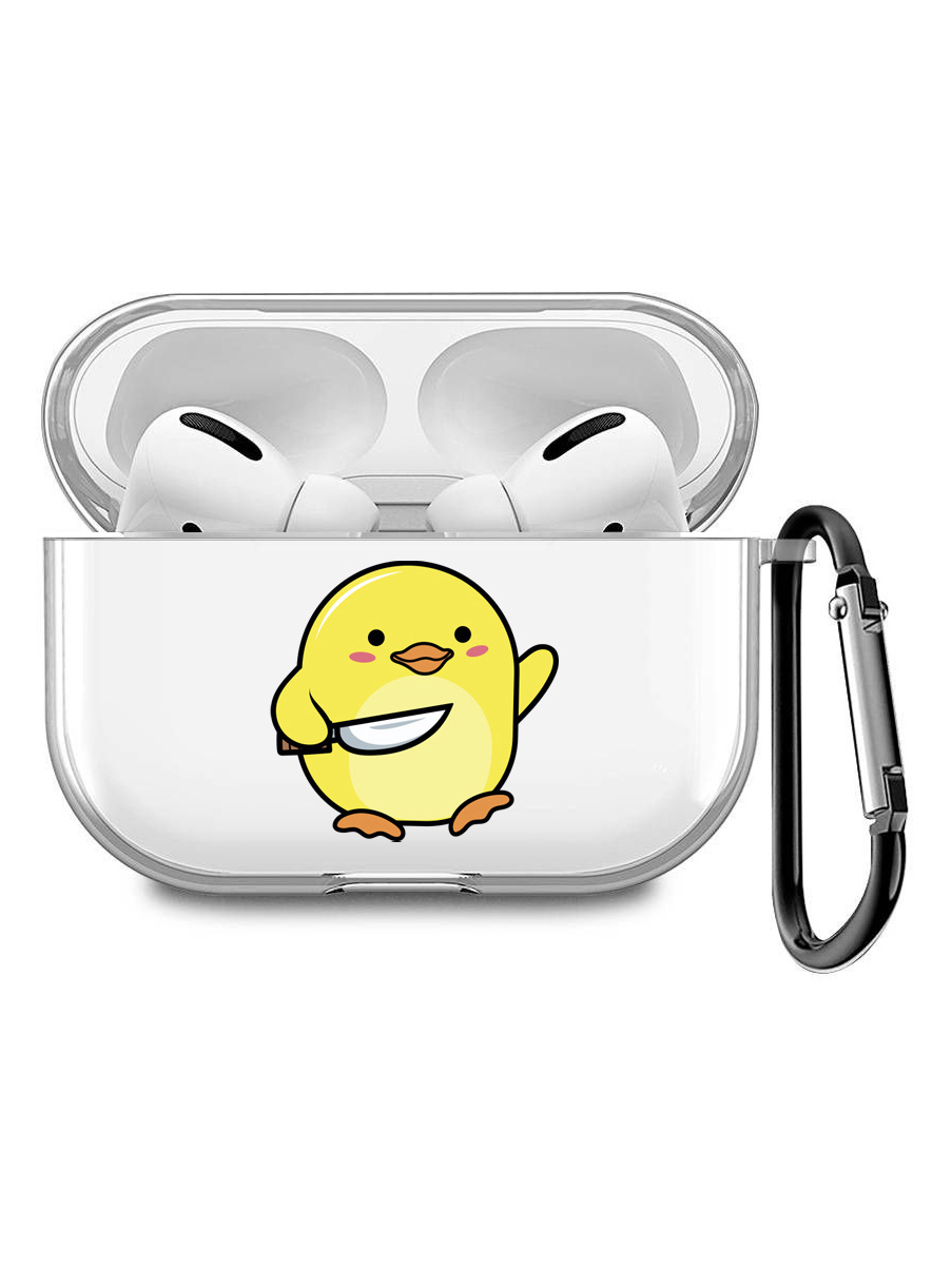 

Силиконовый чехол для наушников Apple AirPods Pro с принтом "Chick With Knife", Прозрачный;белый;желтый;черный, 200008679