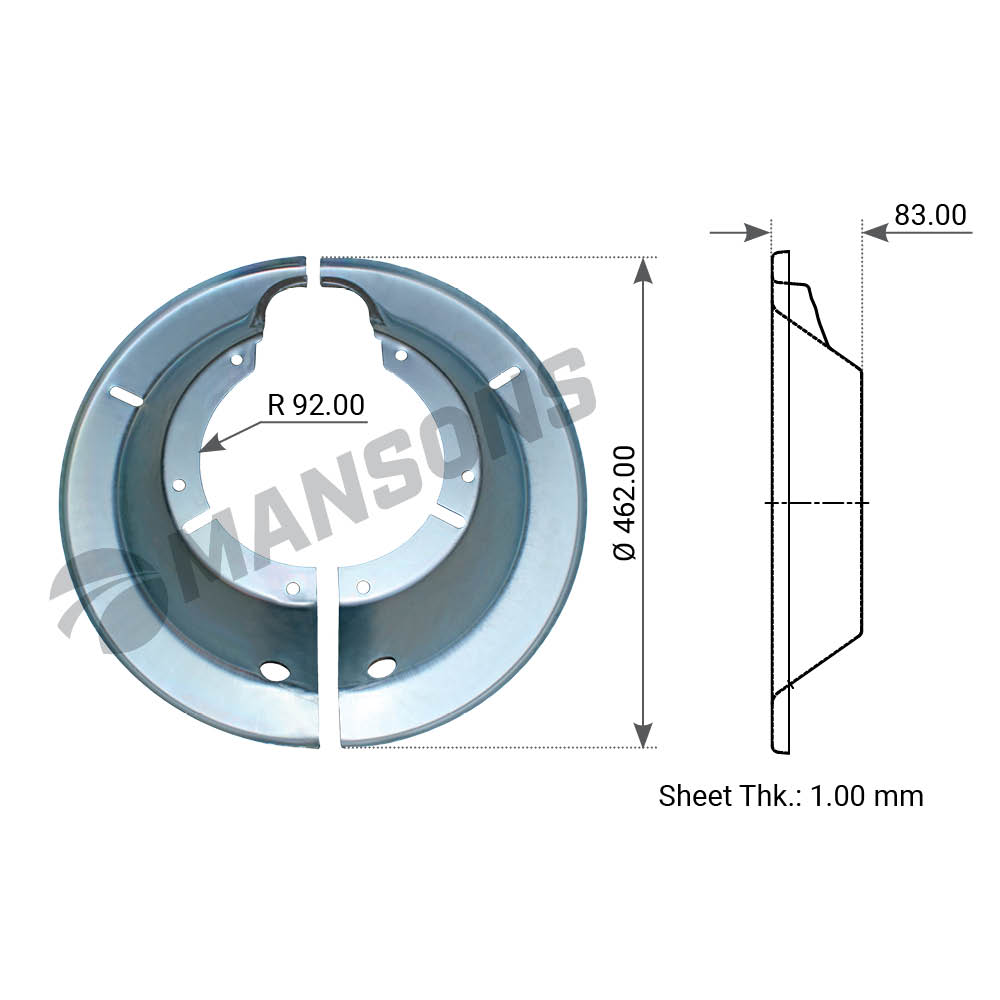 К-кт щитки пылезащитные на 1 сторону 420x203 d= d= h85 frue /smb с1 12тонн/trailor