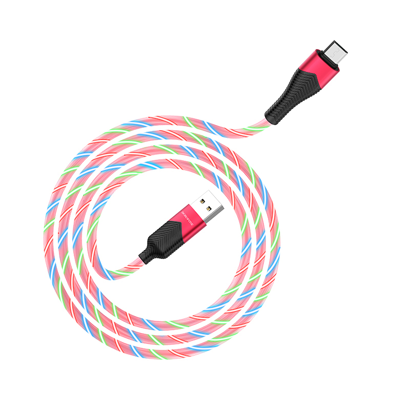 фото Кабель borofone bu19 streamer usb - micro usb red