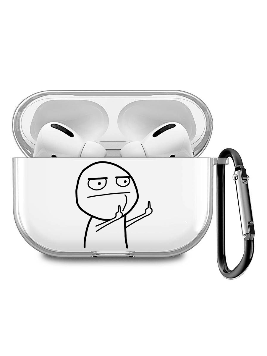 

Силиконовый чехол для наушников Apple AirPods Pro с принтом "Fck", Прозрачный;красный;черный, 200008679