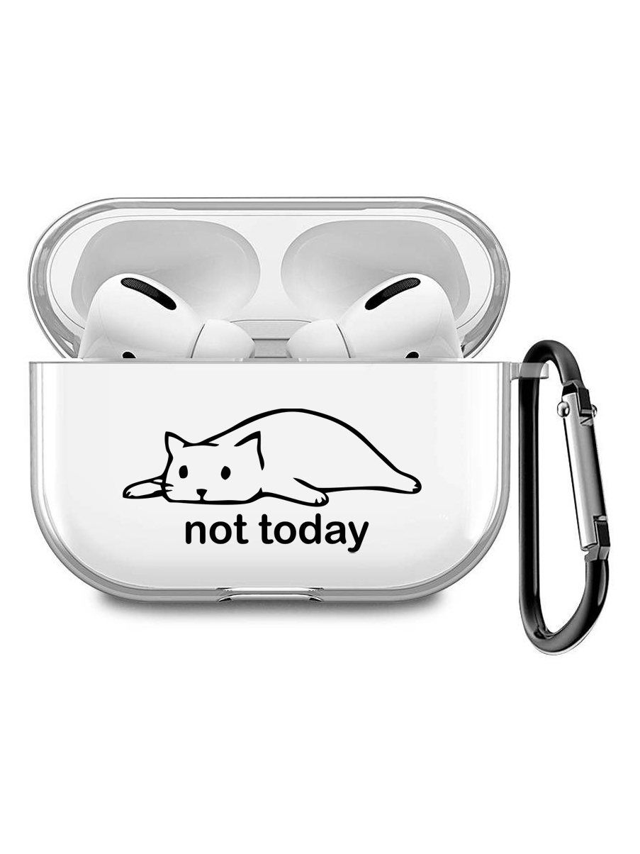 

Силиконовый чехол для наушников Apple AirPods Pro с принтом "Not Today", Прозрачный;черный, 200008679