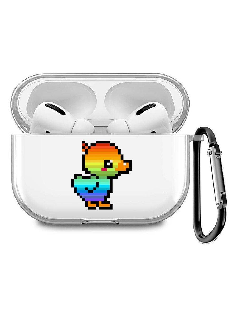 

Силиконовый чехол для наушников Apple AirPods Pro с принтом "Pixel Duck", Прозрачный;желтый;синий;черный, 200008679