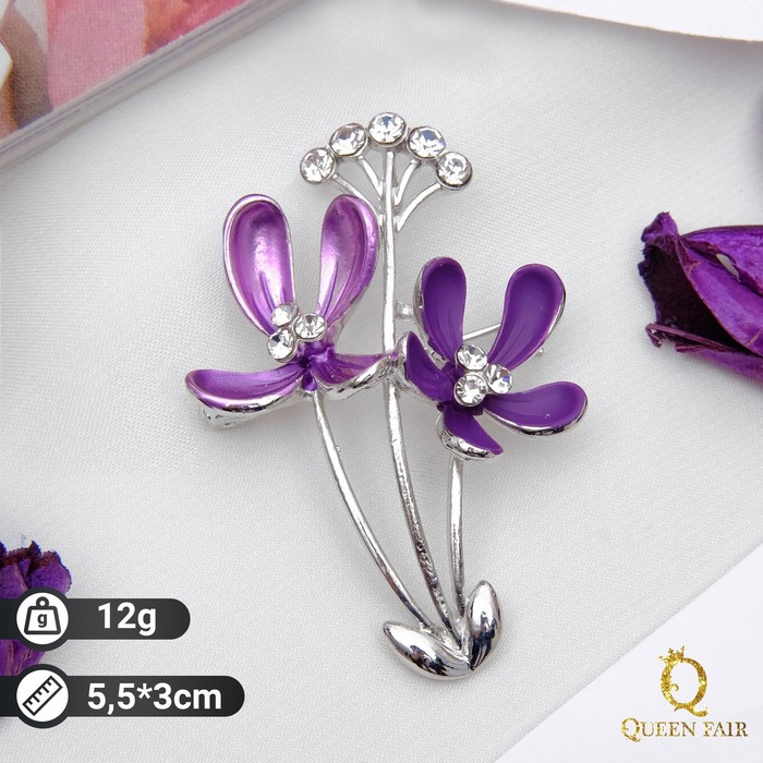 

Брошь из металла Queen Fair 1489249 стразы/эмаль, 1489249
