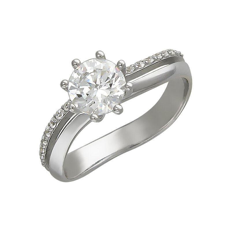 

Кольцо из серебра с фианитом р., Эстет 01К156360, 01К156360