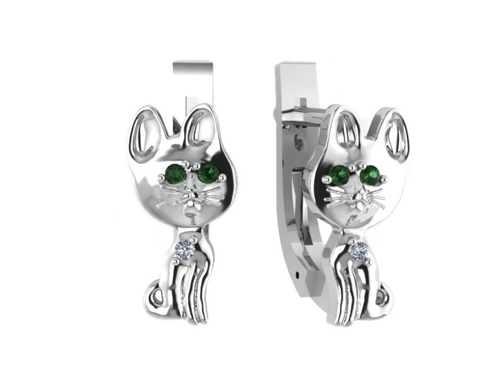 

Серьги из серебра с фианитом Яхонт Ювелирный 163297, 163297