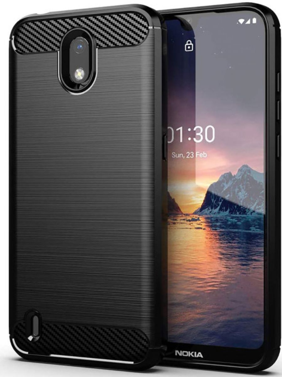 

Brodef Carbon Силиконовый чехол для Nokia 1.3 черный