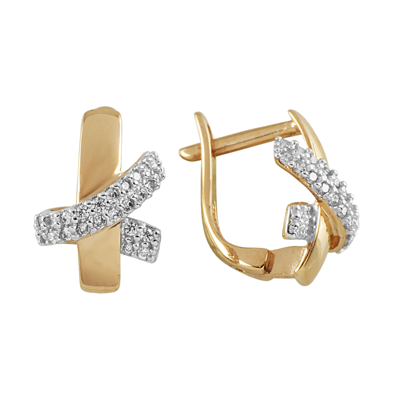 

Серьги из красного золота с фианитом Яхонт Ювелирный 164153, 164153