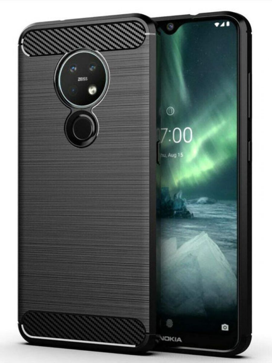 

Brodef Carbon Силиконовый чехол для Nokia 3.4 черный