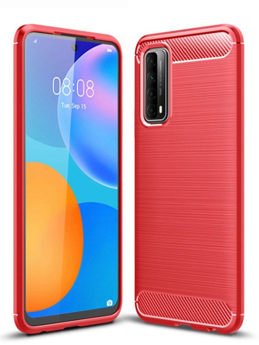 

Brodef Carbon Силиконовый чехол для Huawei P Smart 2021 красный