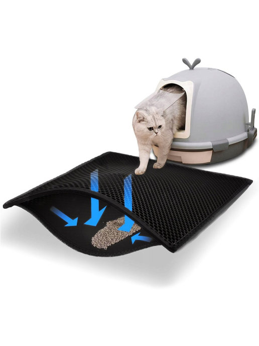 фото Коврик для кошачьего туалета style home eva двухслойный, черный, 55х40 см