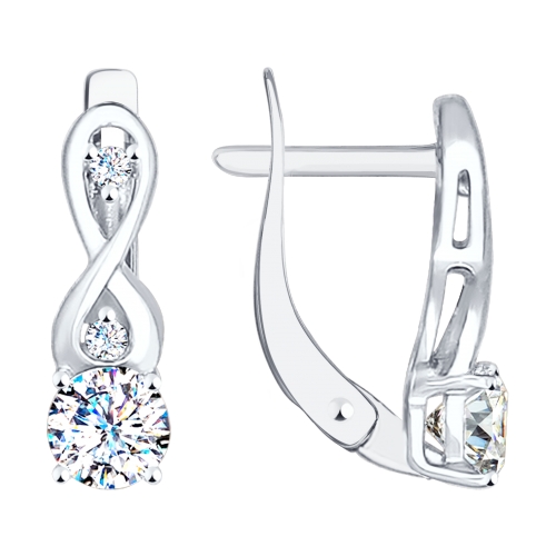 

Серьги из белого золота ЯХОНТ Золотой 164755, фианит, 164755