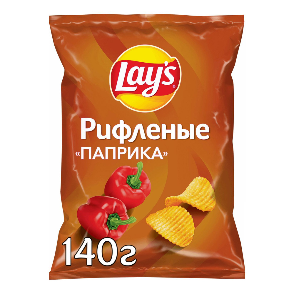 фото Чипсы картофельные lay's паприка рифленые 140 г