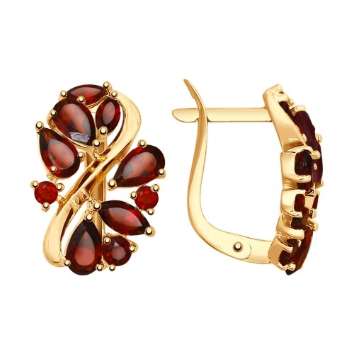 

Серьги из красного золота с гранатом Яхонт Ювелирный 166074, 166074