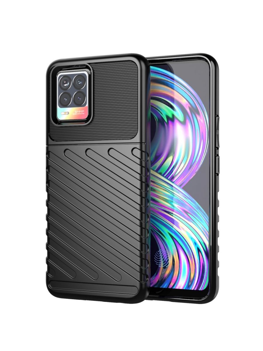 

Brodef Thunder Силиконовый противоударный чехол для Realme 8 Pro/8 черный
