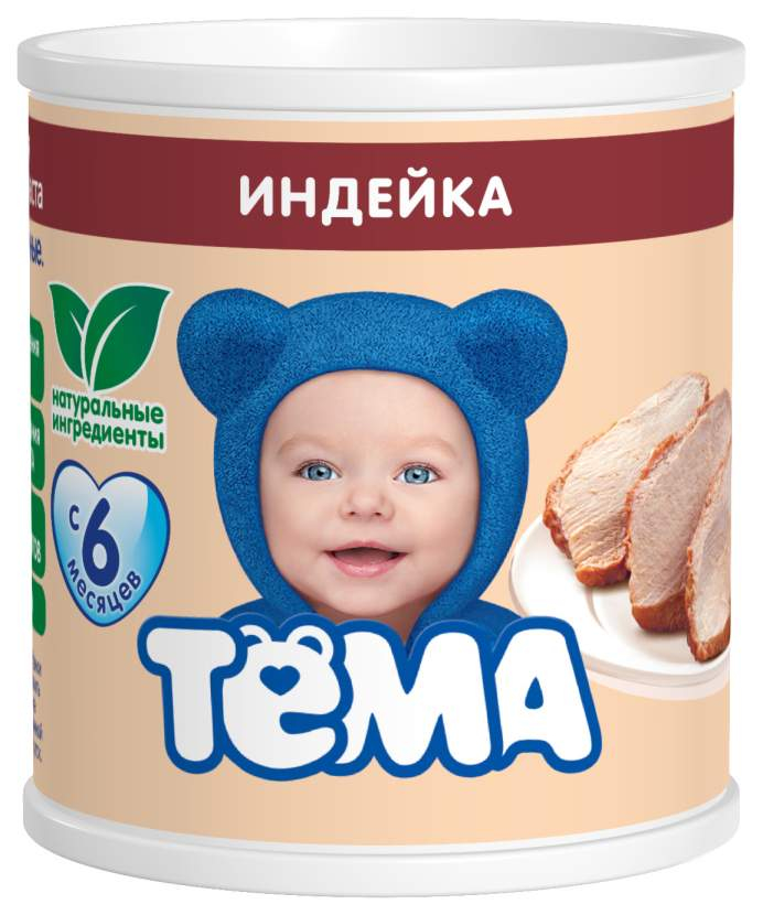 

Пюре Тема мясное индейка с 6 месяцев 100 г, 1 шт., индейка