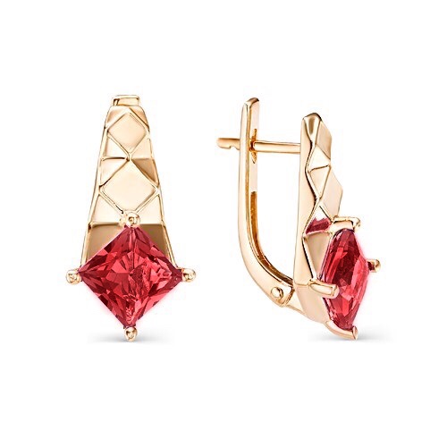 

Серьги из красного золота ЯХОНТ Золотой 166930, гранат, 166930