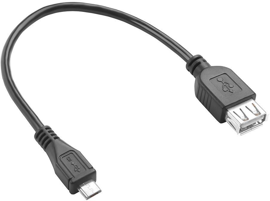 Адаптер переходник OTG 0.15m MicroUSB, черный
