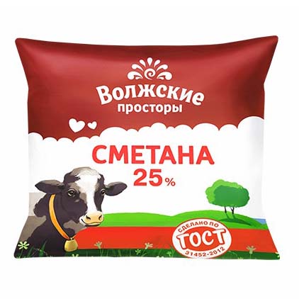 

Сметана Волжские Просторы 25% бзмж 450 г