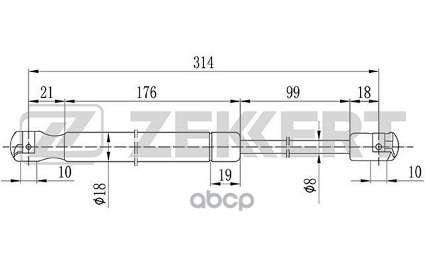 

Пружина Газовая Капота Chrysler 300c 04- Zekkert арт. GF2080