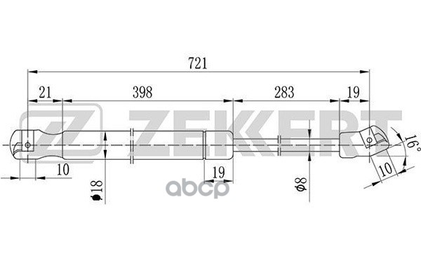 Пружина Газовая Капота Opel Insignia 08- Zekkert арт. GF1989 100036445638