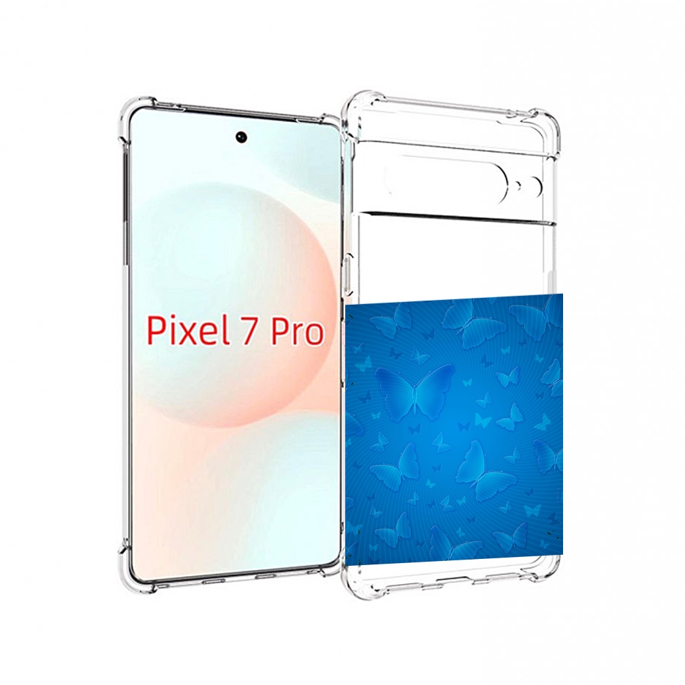 

Чехол Mypads Голубые-Бабочки Для Google Pixel 7 Pro, Прозрачный, Tocco