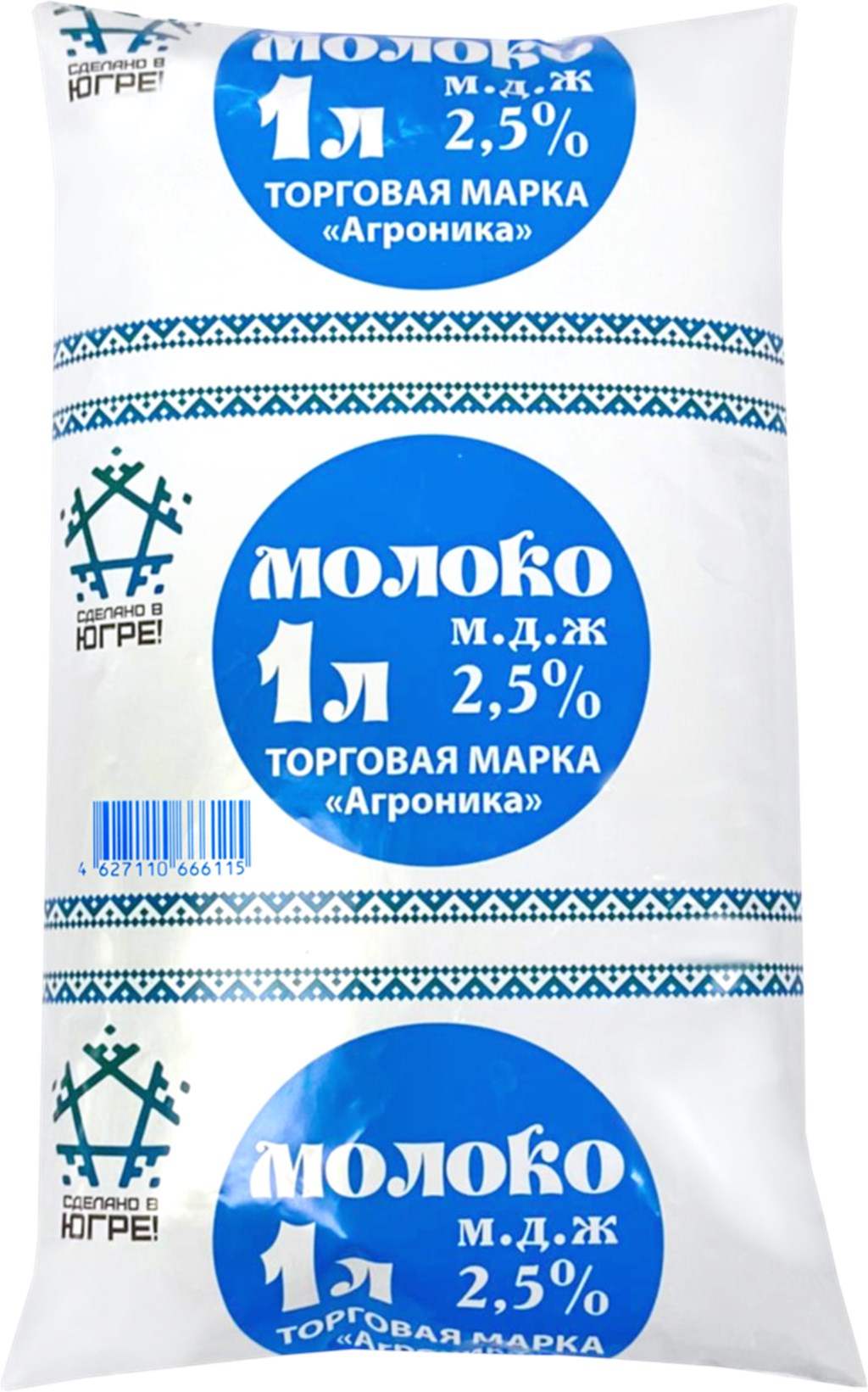 

Молоко 2,5% пастеризованное бзмж 1 л Агроника Урайское