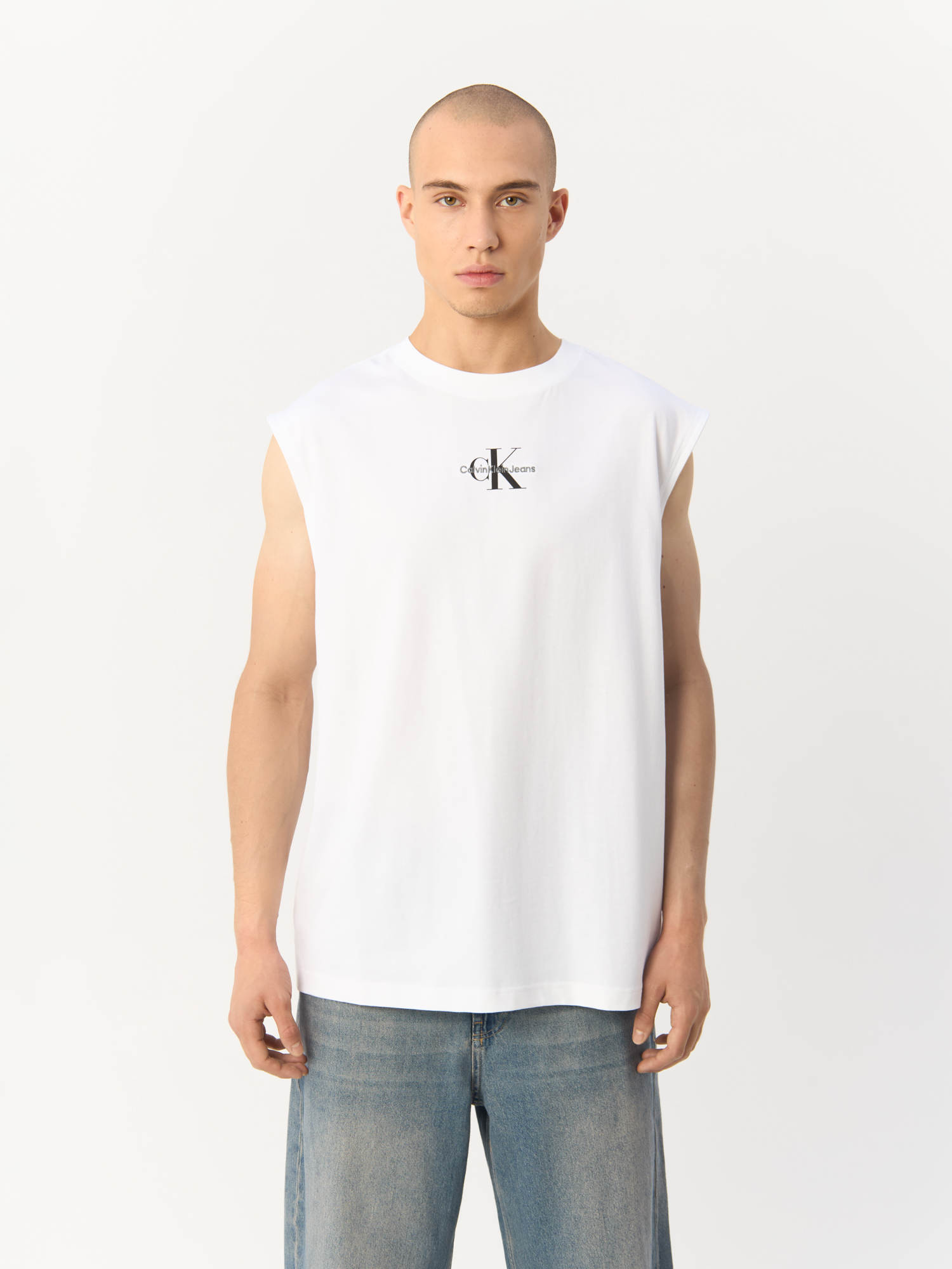 Майка мужская Calvin Klein J30J325211YAF, белая, XXL