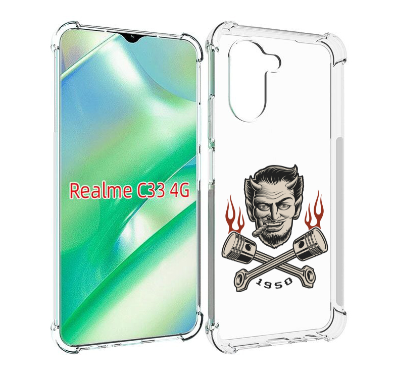 

Чехол MyPads поршни-горят для Realme C33 4G, Прозрачный, Tocco