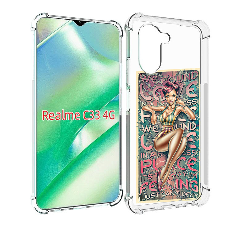 

Чехол MyPads постер-рианна для Realme C33 4G, Прозрачный, Tocco