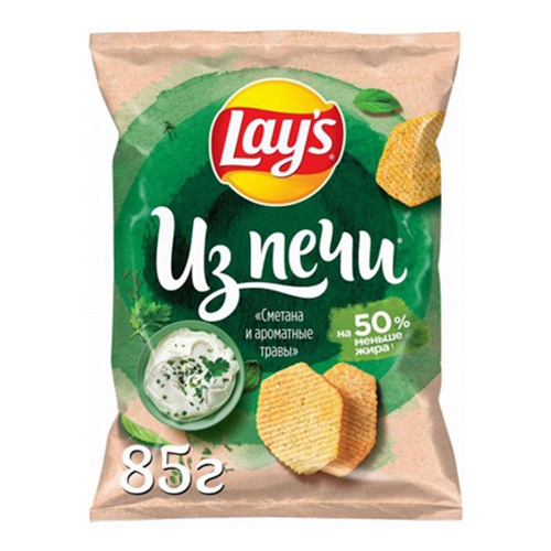 

Чипсы картофельные Lay's Из печи сметана и ароматные травы 85 г
