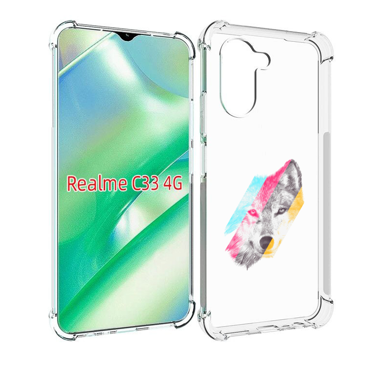 

Чехол MyPads волк градиент для Realme C33 4G, Прозрачный, Tocco