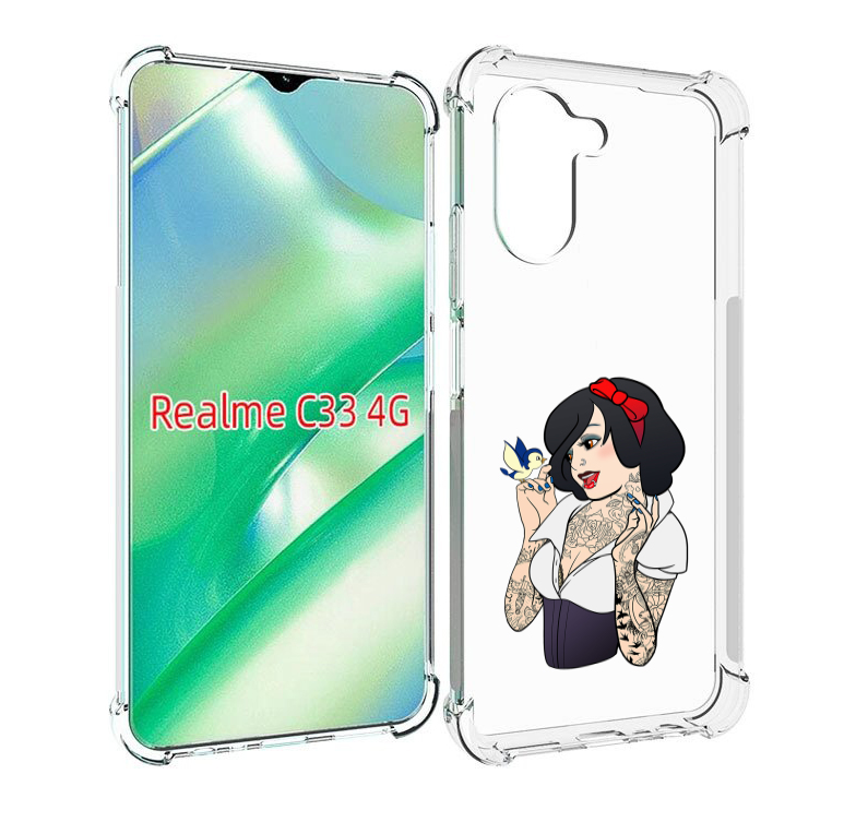 

Чехол MyPads принцесса-тату женский для Realme C33 4G, Прозрачный, Tocco