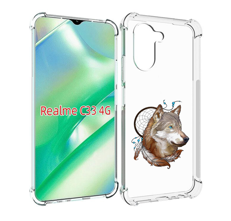 

Чехол MyPads волк и ловец снов для Realme C33 4G, Прозрачный, Tocco