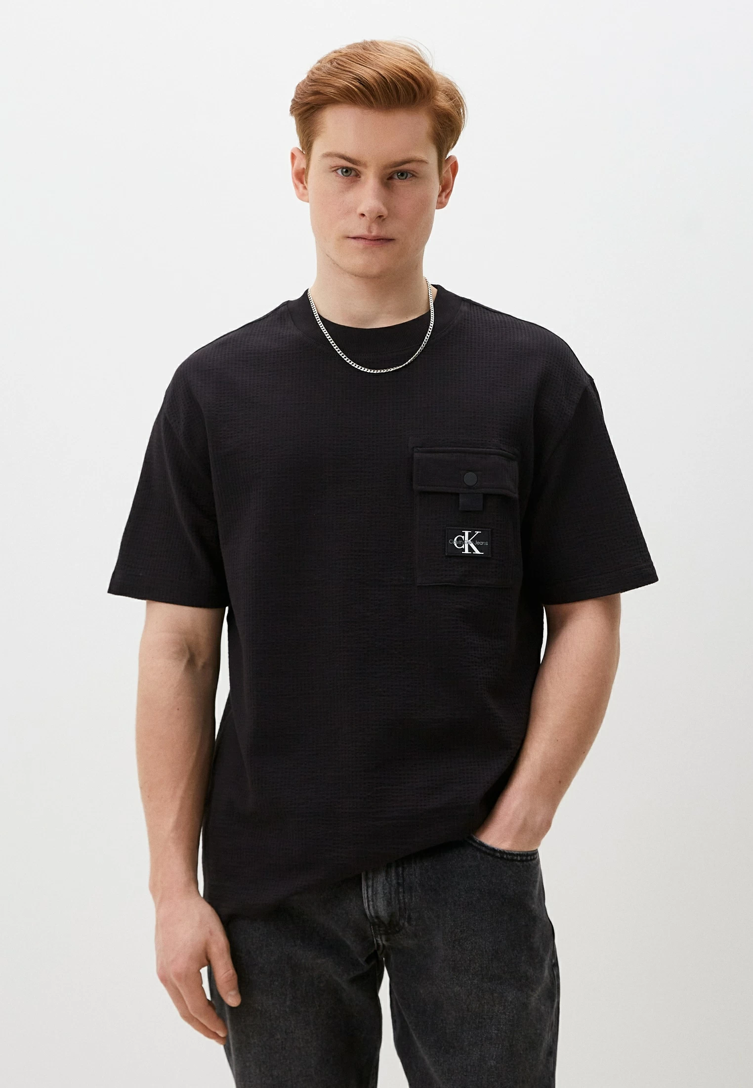 

Футболка мужская Calvin Klein J30J325214BEH черная 3XL, Черный, J30J325214