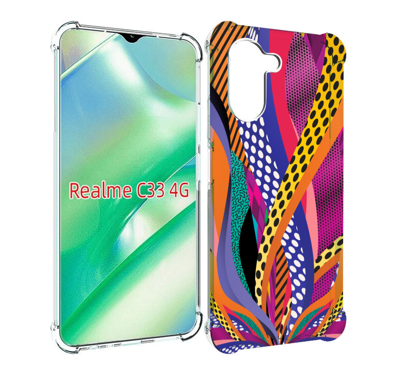 

Чехол MyPads разноцветные щупальца для Realme C33 4G, Прозрачный, Tocco