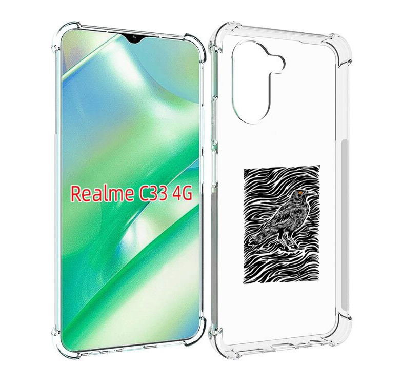 

Чехол MyPads ворон в абстракции для Realme C33 4G, Прозрачный, Tocco