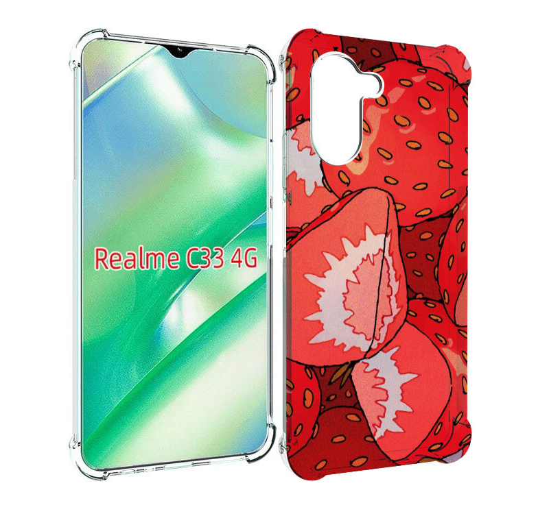 

Чехол MyPads рисованная-клубника для Realme C33 4G, Прозрачный, Tocco