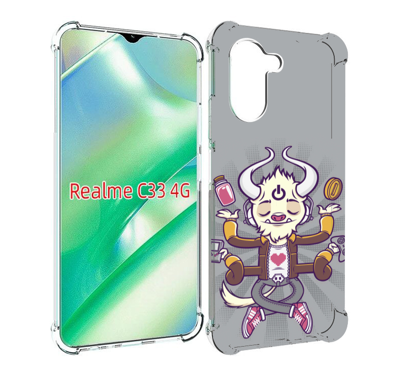 

Чехол MyPads рогатый любитель поиграть для Realme C33 4G, Прозрачный, Tocco