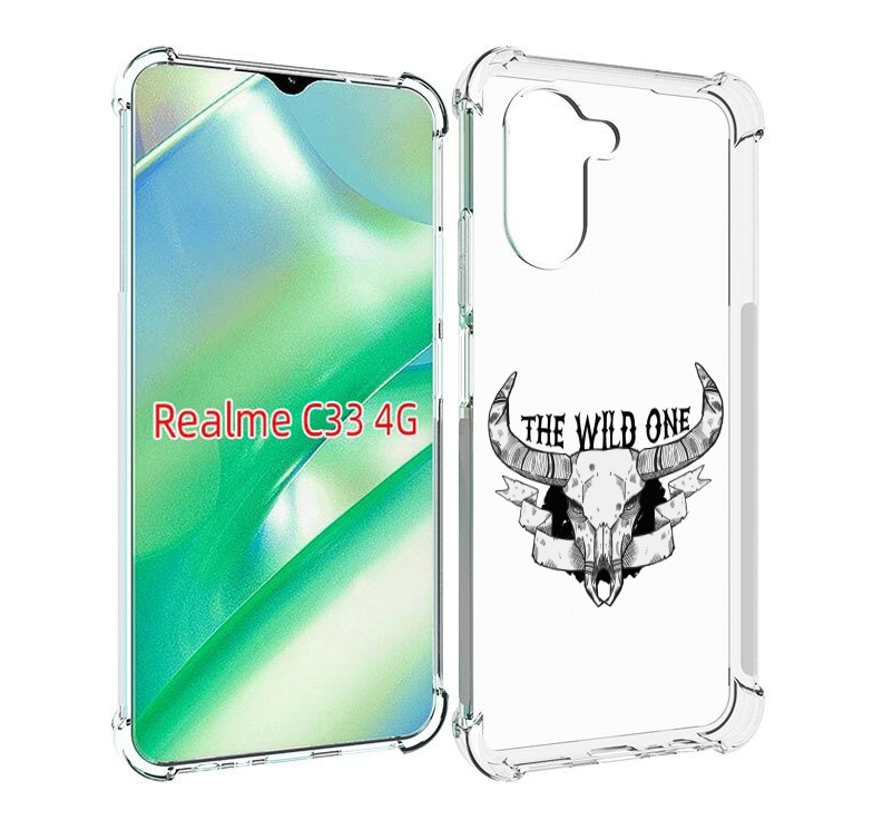 

Чехол MyPads рогатый-череп-оленя для Realme C33 4G, Прозрачный, Tocco