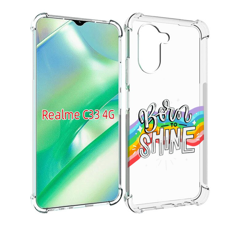 

Чехол MyPads рожден-чтобы-сиять для Realme C33 4G, Прозрачный, Tocco