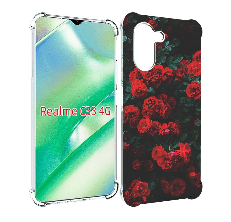 

Чехол MyPads розы-в-листьях для Realme C33 4G, Прозрачный, Tocco