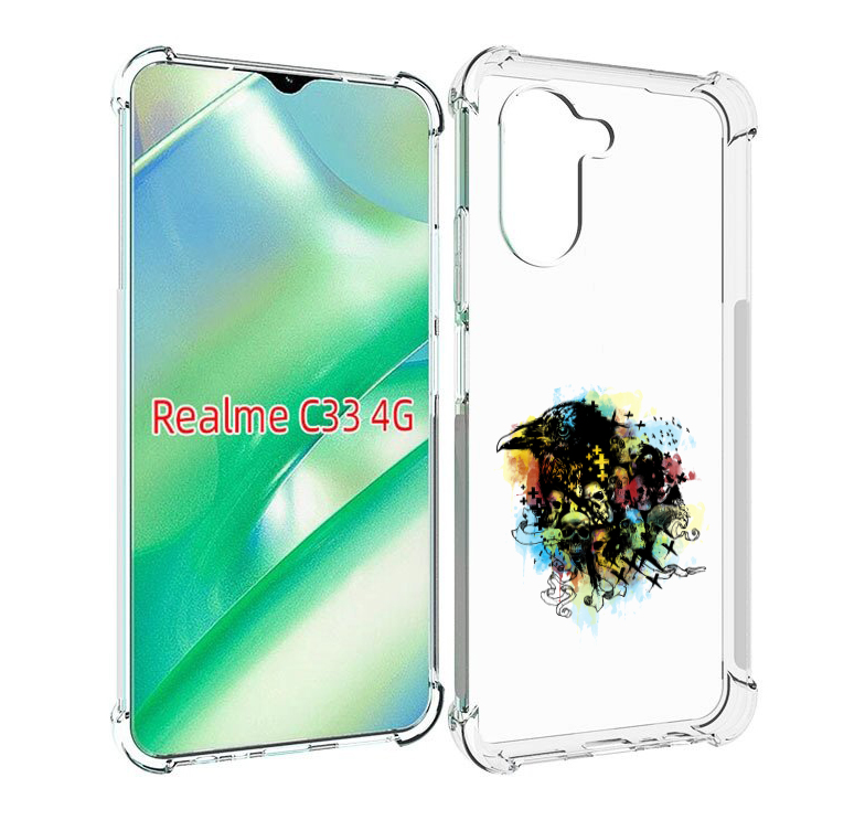 

Чехол MyPads ворон и черепа для Realme C33 4G, Прозрачный, Tocco