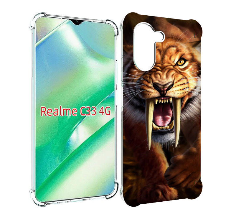

Чехол MyPads саблезубый злой тигр для Realme C33 4G, Прозрачный, Tocco