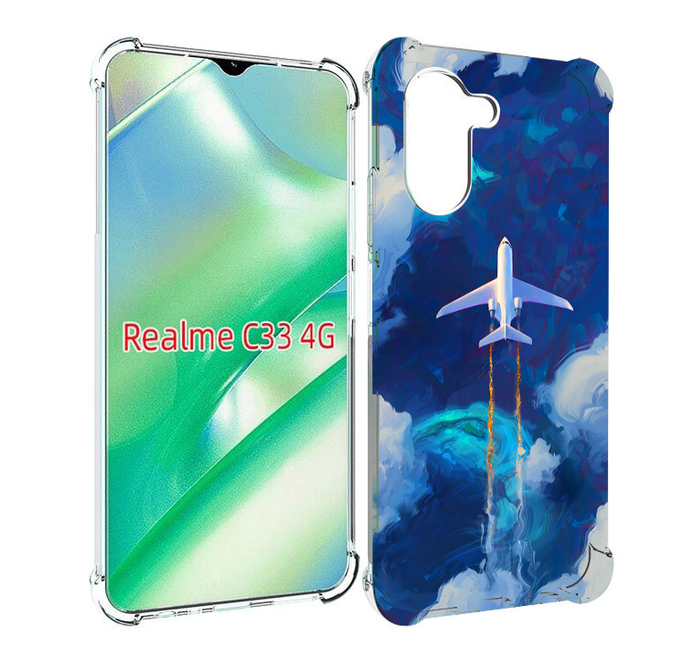 

Чехол MyPads самолет-в-небе-рисунок для Realme C33 4G, Прозрачный, Tocco
