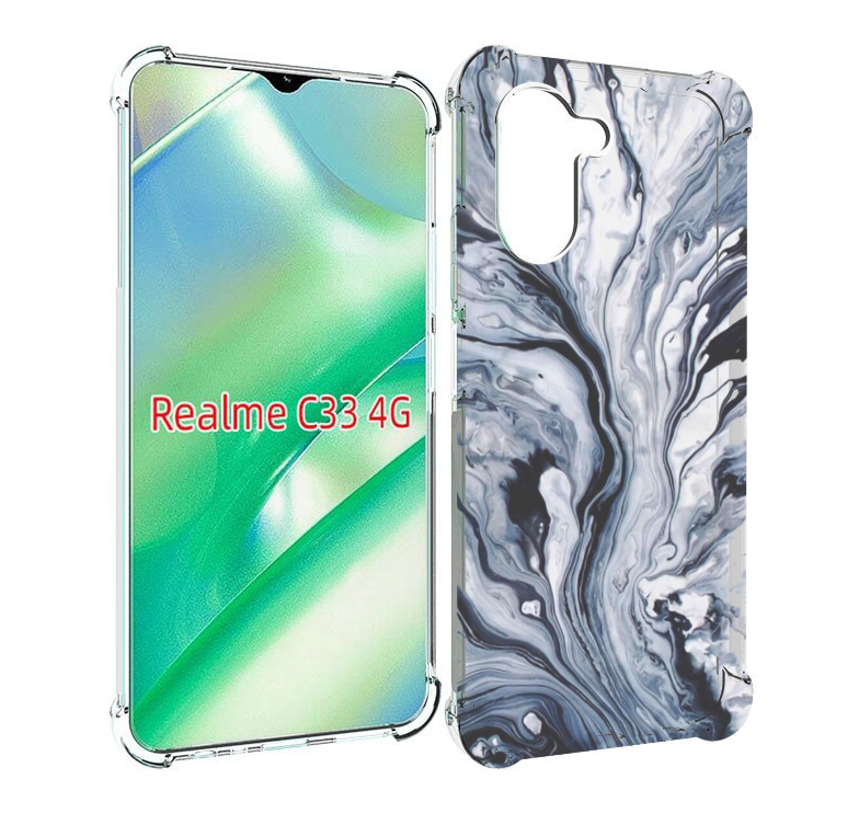 

Чехол MyPads серая краска для Realme C33 4G, Прозрачный, Tocco