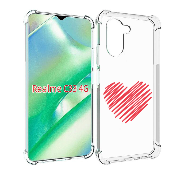 

Чехол MyPads сердечко-одной-линией для Realme C33 4G, Прозрачный, Tocco