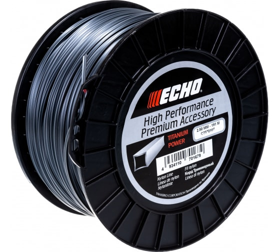 Леска для триммера прямая квадрат 2,5 мм Echo Titanium power line C2070167 191 м