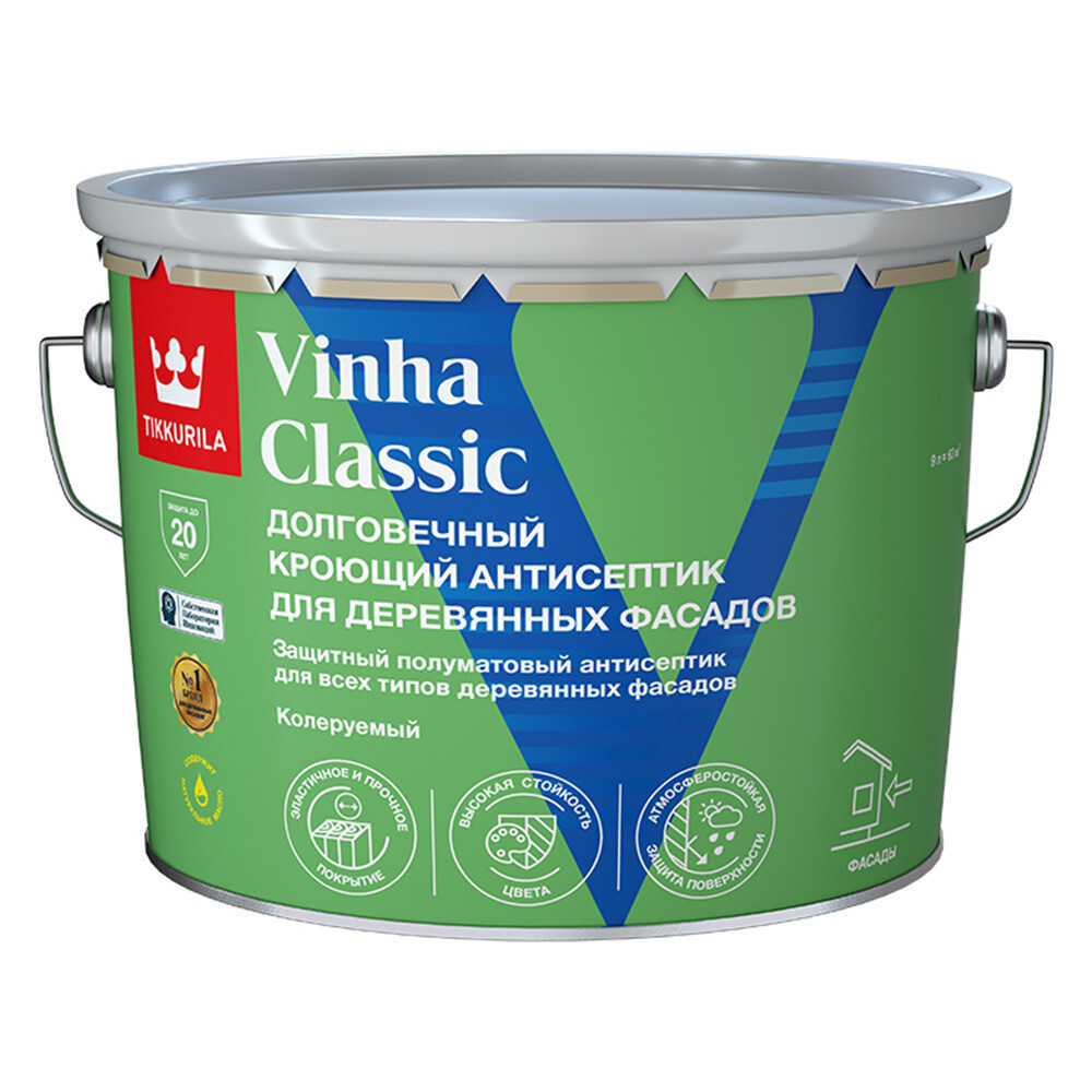 Антисептик Tikkurila Vinha Classic бесцветный 9 л