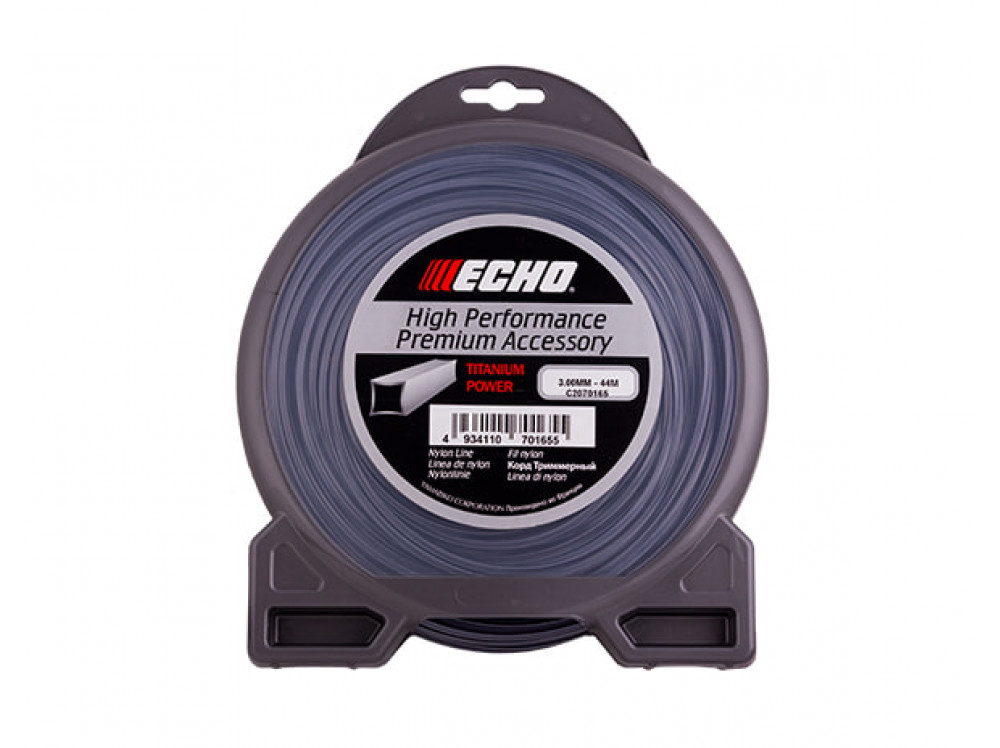 Леска для триммера прямая квадрат 3 мм Echo Titanium power line C2070165 44 м