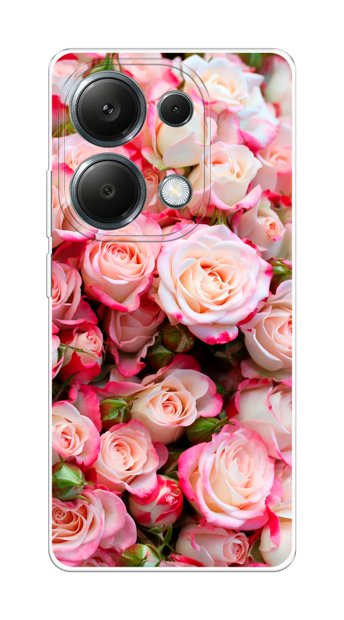 

Чехол на Xiaomi Redmi Note 13 Pro 4G "Много роз", Розовый, 321650-1